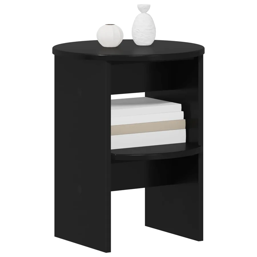 Meuble d'appoint 2 pcs Noir Ø40 x 50 cm Bois d’ingénierie - 3