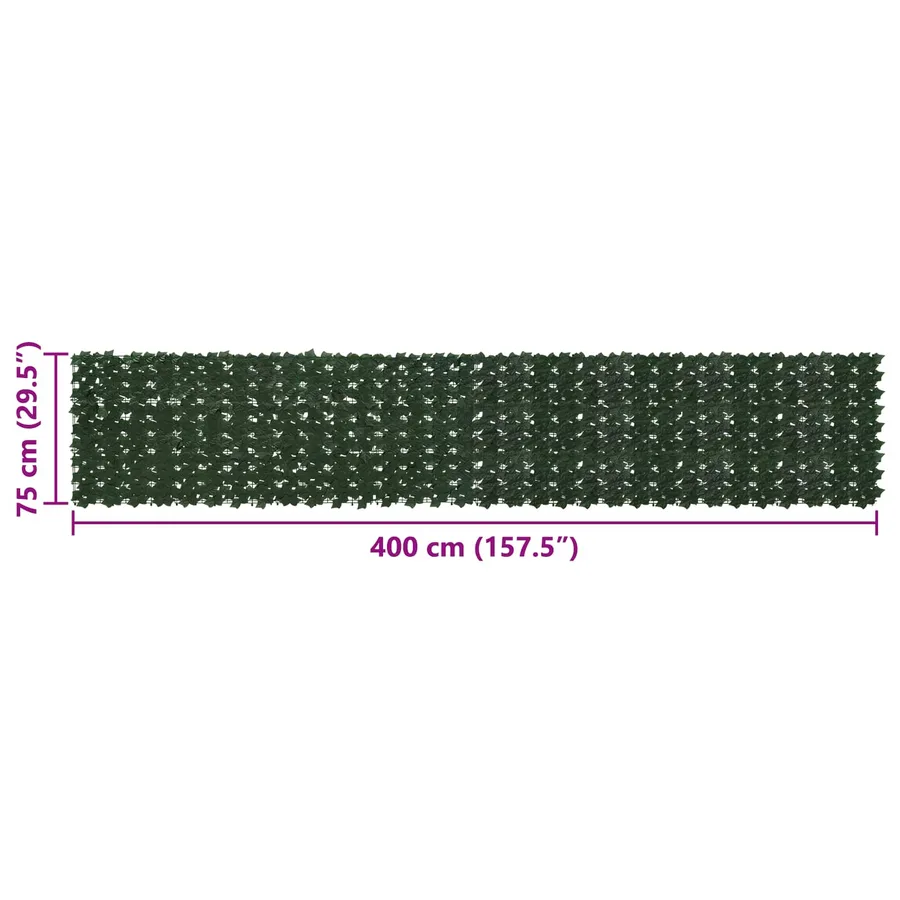 Écran de balcon avec feuilles Vert foncé 400 x 75 cm - 5