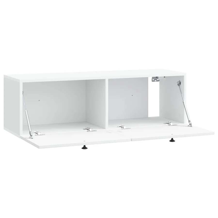 Meuble TV mural Blanc 98 x 31 x 30 cm Bois d'ingénierie - 5