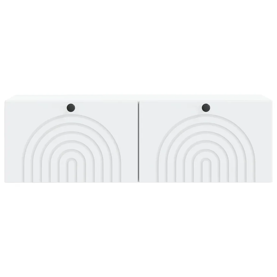 Meuble TV mural Blanc 98 x 31 x 30 cm Bois d'ingénierie - 6