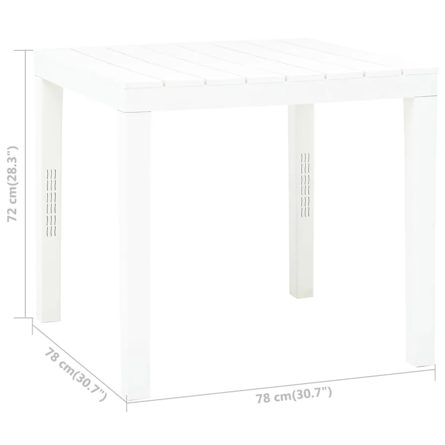 Table de jardin Blanc 78x78x72 cm Plastique - 5