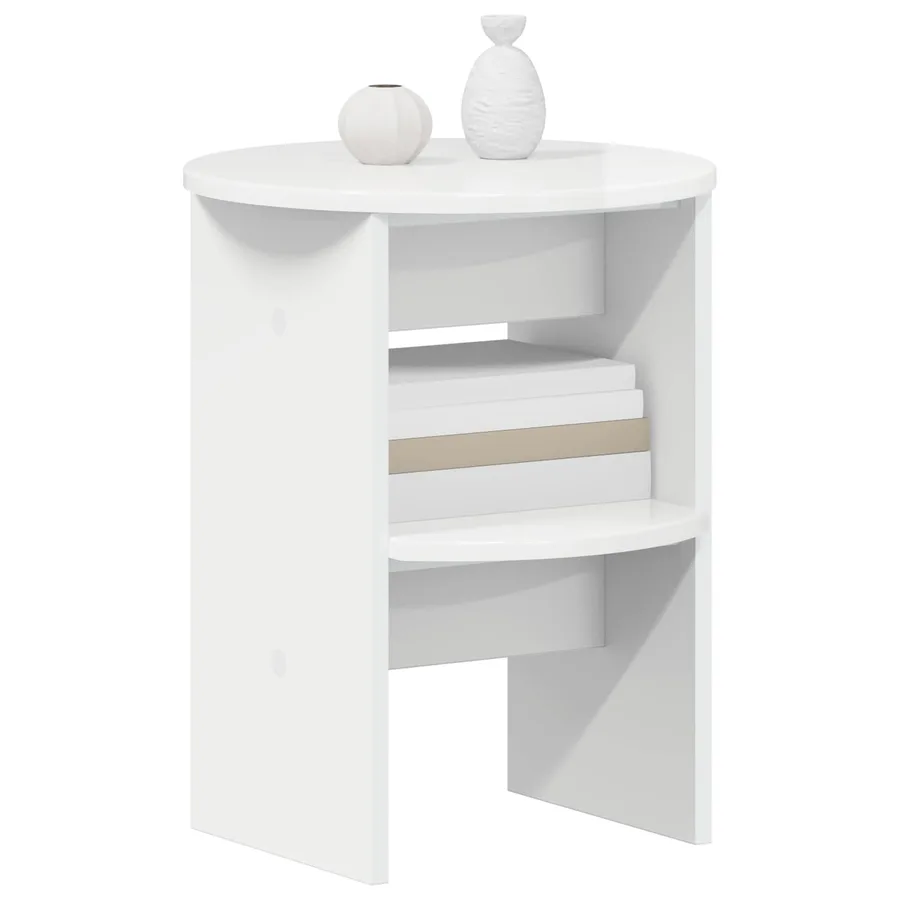 Meuble d'appoint 2 pcs Blanc Brillant Ø40 x 50 cm - 3