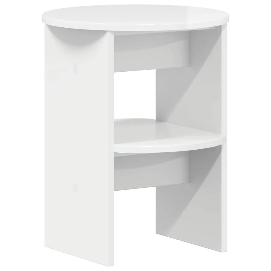 Meuble d'appoint 2 pcs Blanc Brillant Ø40 x 50 cm - 5