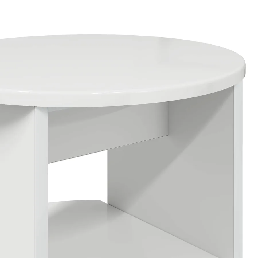 Meuble d'appoint 2 pcs Blanc Brillant Ø40 x 50 cm - 8