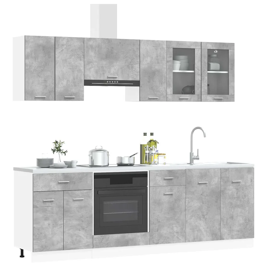 Unité de cuisine Lyon 8 pcs Bois d'ingénierie - 3