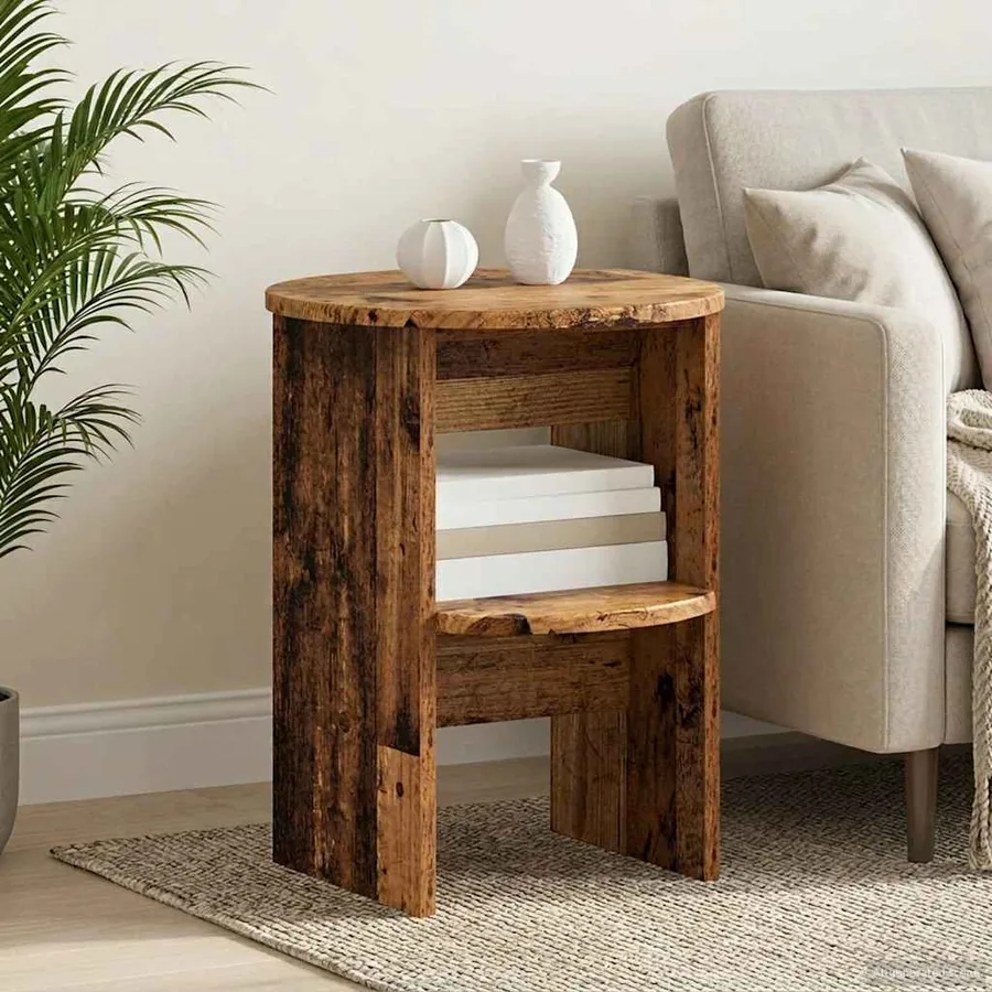 Meuble d'appoint 2 pcs Bois ancien Ø40 x 50 cm