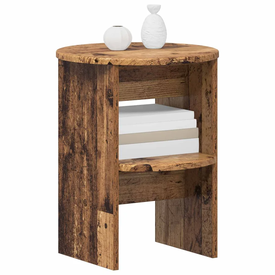 Meuble d'appoint 2 pcs Bois ancien Ø40 x 50 cm - 3
