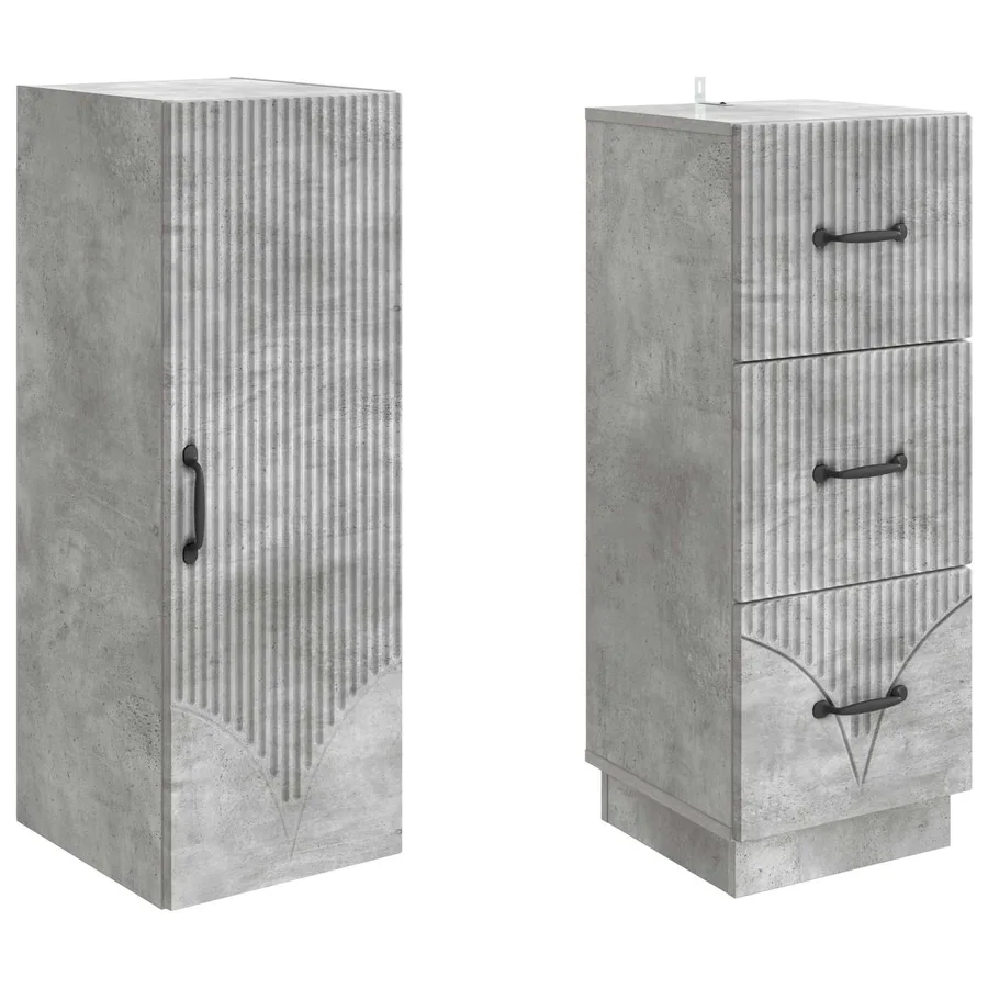 Ensemble de Meubles 2 pcs Gris béton 33 x 34,5 x 87 cm - 4
