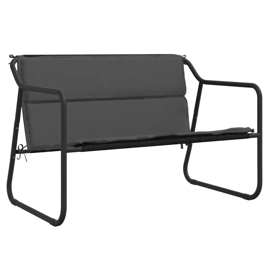 Salon de jardin avec coussins 4 pcs anthracite acier - 4