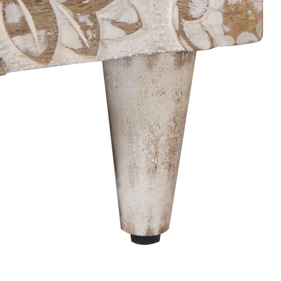 Table basse Blanc 80 x 50 x 40 cm Bois de mangue massif - 8