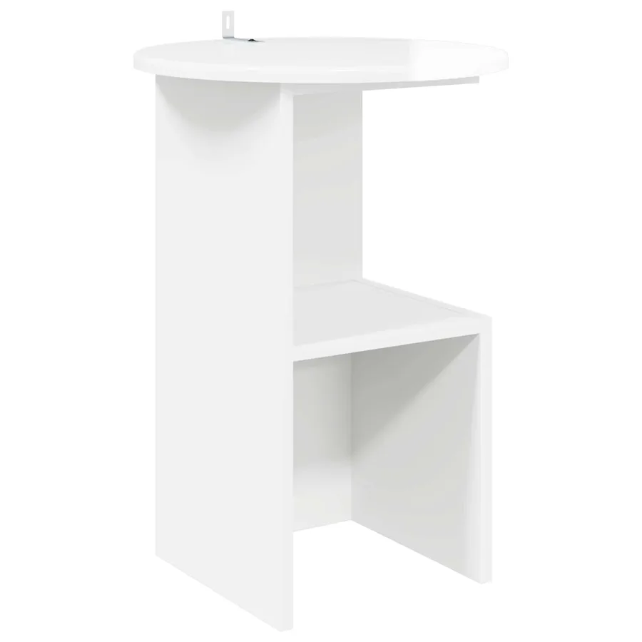 Table d'appoint Blanc brillant Ø 39,5 x 55 cm Bois d'ingénierie - 2