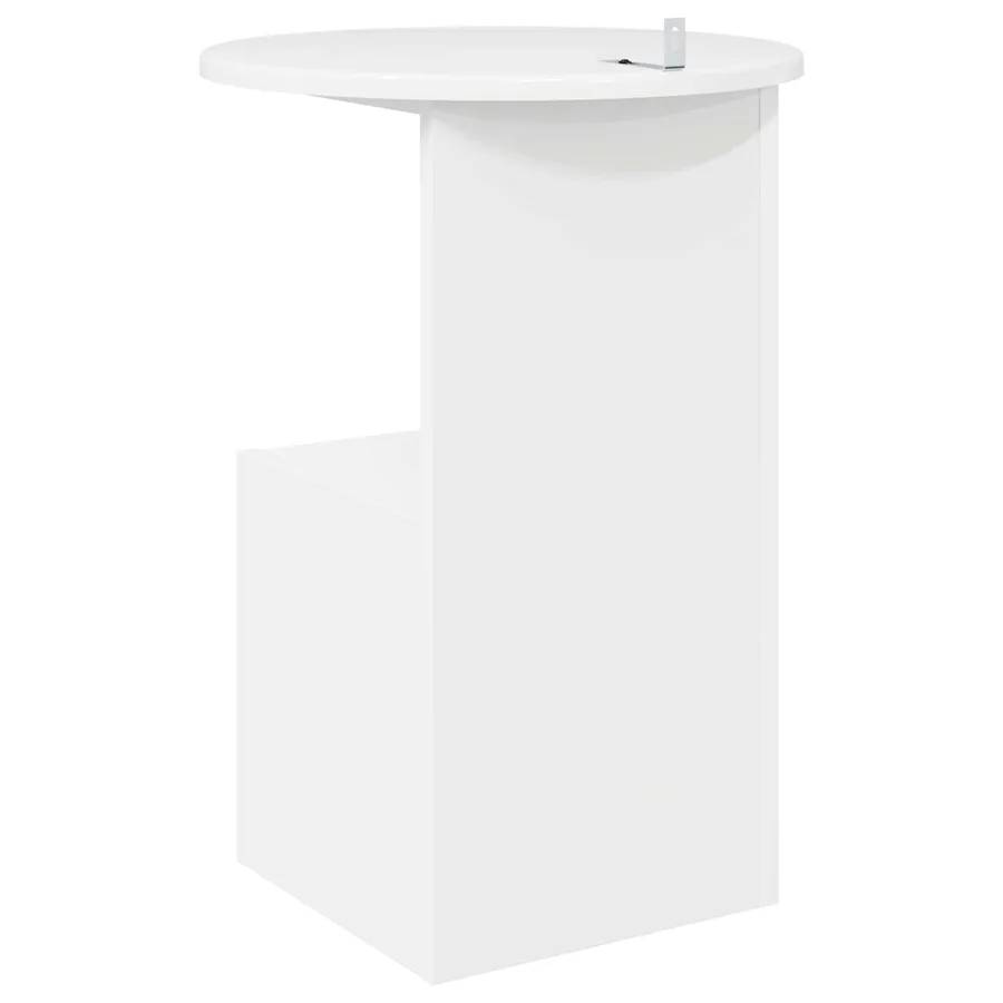 Table d'appoint Blanc brillant Ø 39,5 x 55 cm Bois d'ingénierie - 7