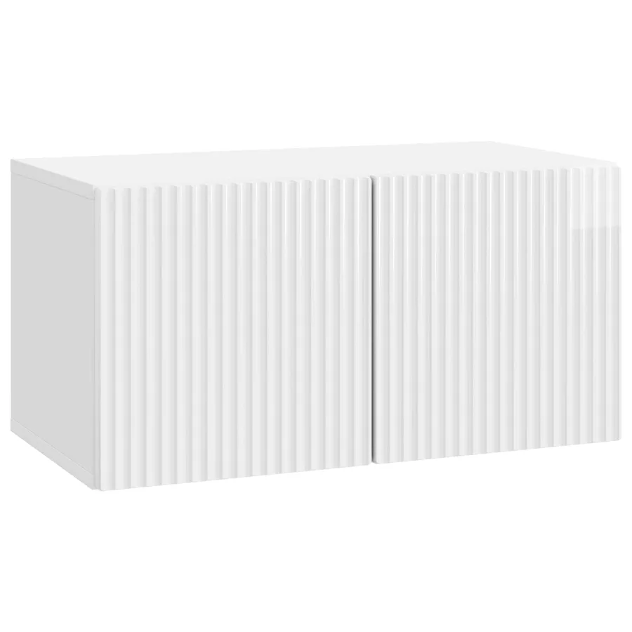 Meuble TV mural Montage mural Blanc brillant 59,5 x 31 x 30 cm - 2