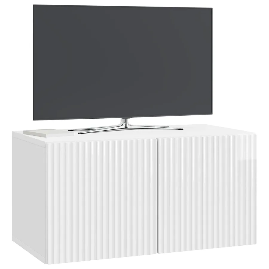 Meuble TV mural Montage mural Blanc brillant 59,5 x 31 x 30 cm - 3