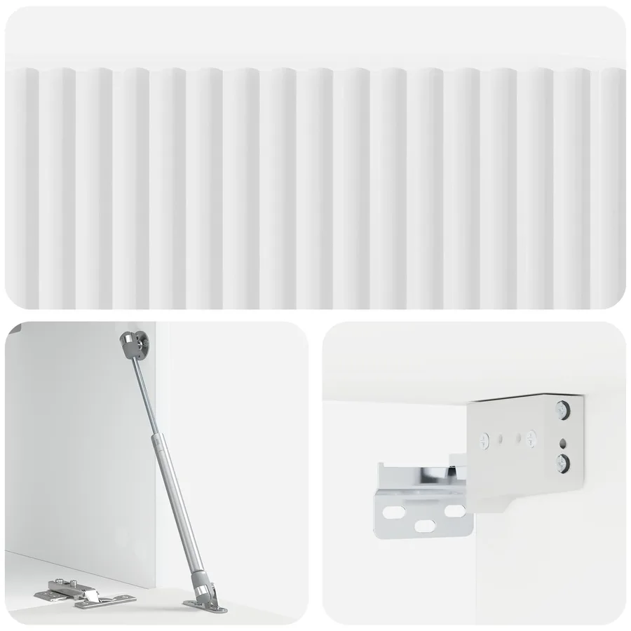 Meuble TV mural Montage mural Blanc brillant 59,5 x 31 x 30 cm - 9