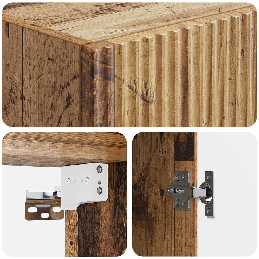 Ensemble de Meubles 2 pcs Bois ancien Bois d'ingénierie - 8
