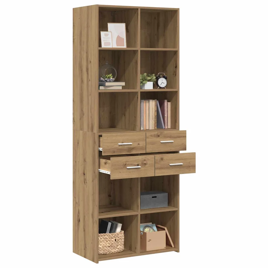Bibliothèque Chêne artisanal 30 x 42.4 x 185.2 cm - 2