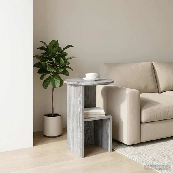 Table d'appoint Sonoma gris Ø 39,5 x 55 cm Bois d'ingénierie