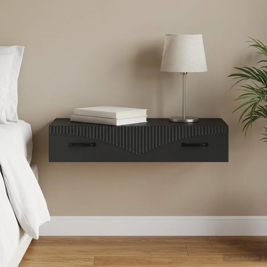 Table d'appoint murale Noir 87,5 x 34,5 x 17 cm