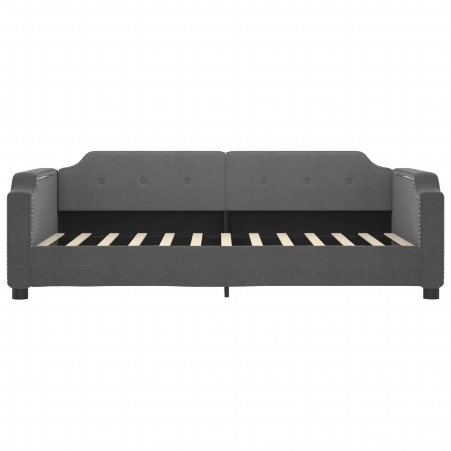 Lit de jour gris foncé 100x190 cm tissu - 3