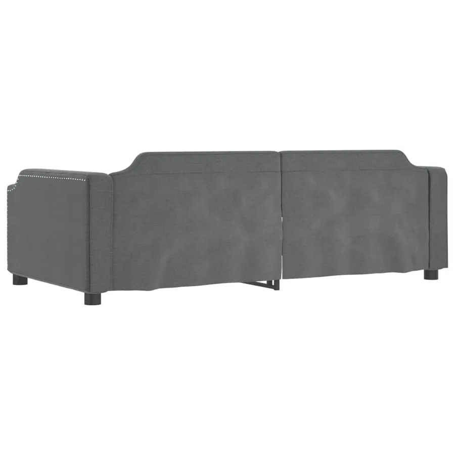 Lit de jour gris foncé 100x190 cm tissu - 5