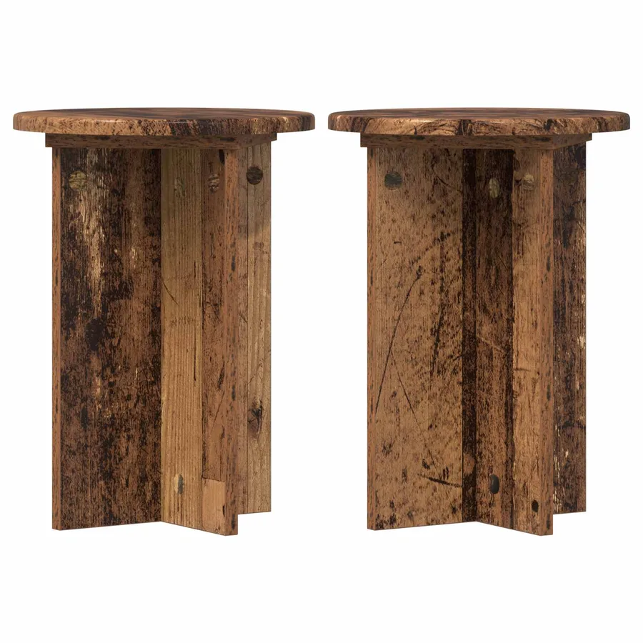 Support de Plante 2 pcs Bois ancien Ø29,5 x 40 cm - 2