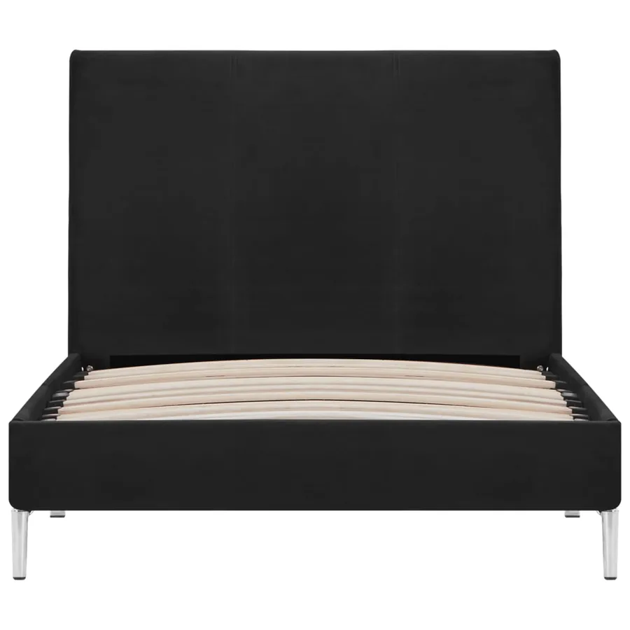 Cadre de lit sans matelas noir tissu 90x200 cm - 3