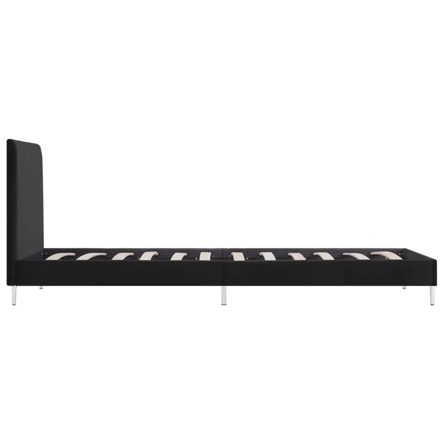 Cadre de lit sans matelas noir tissu 90x200 cm - 4
