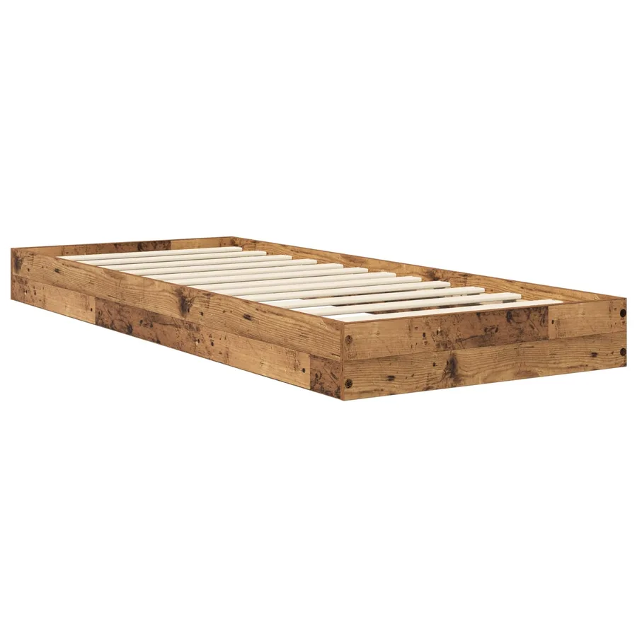 Cadre de lit au sol Bois ancien 80 x 200 cm Bois d'ingénierie - 2