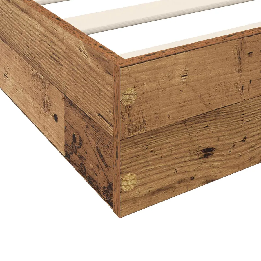 Cadre de lit au sol Bois ancien 80 x 200 cm Bois d'ingénierie - 6