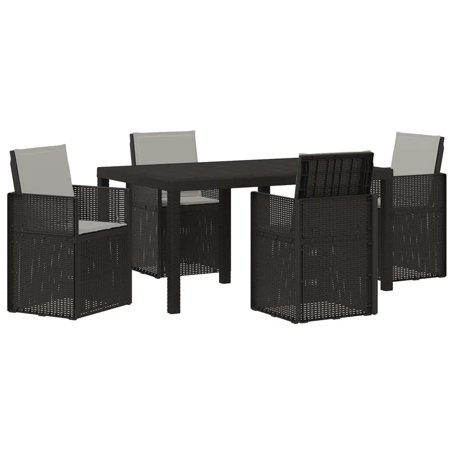 Ensemble de salle à manger pour jardin avec coussin 5 pcs PP - 2