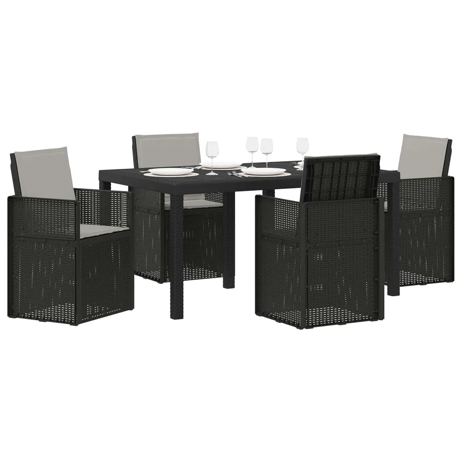 Ensemble de salle à manger pour jardin avec coussin 5 pcs PP - 3