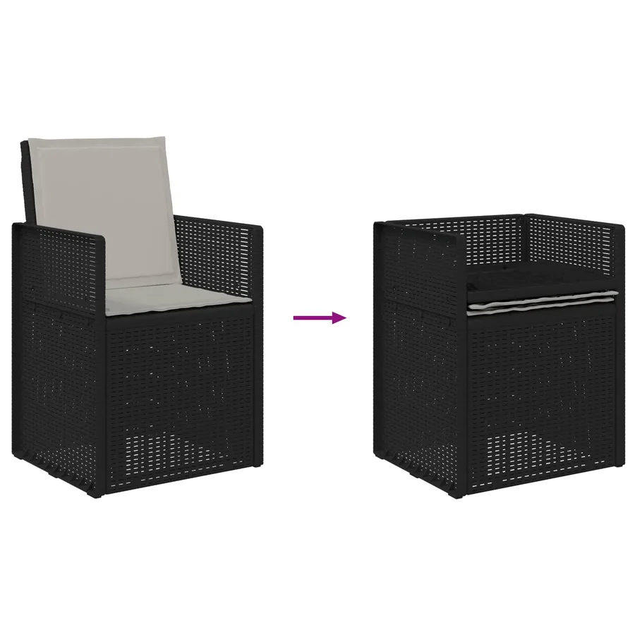 Ensemble de salle à manger pour jardin avec coussin 5 pcs PP - 9
