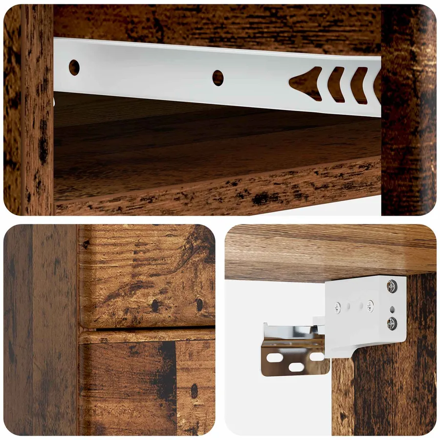 Cabinet de chevet mural 2 pcs Bois ancien 34,5 x 33 x 40 cm - 8