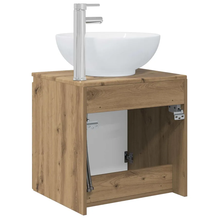 Vanité de lavabo mural Chêne artisanal 49,5 x 44,5 x 65 cm - 5