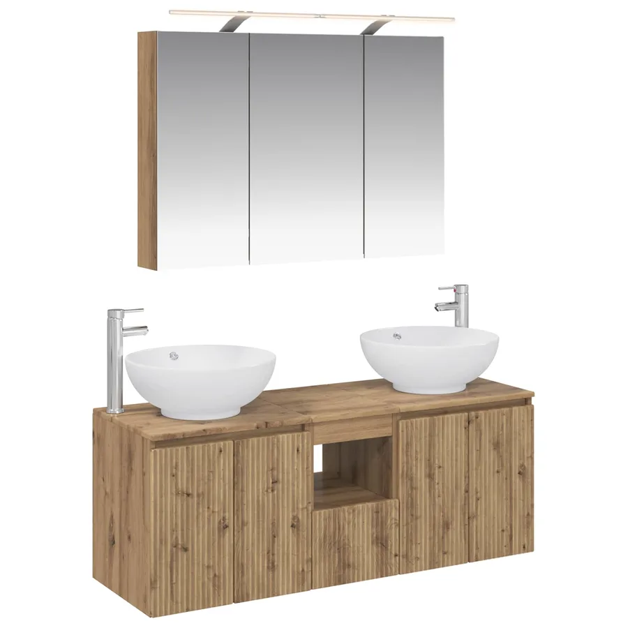 Ensemble d'armoire de salle de bain 4 pc Chêne artisanal - 2