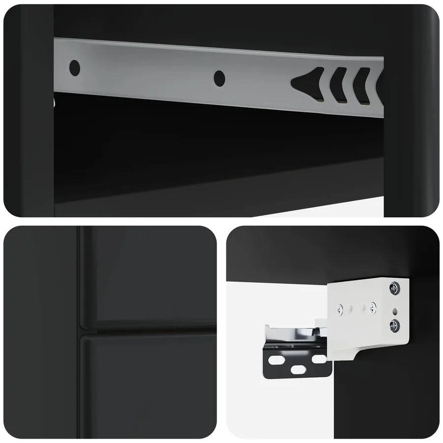 Cabinet de chevet mural 2 pcs Noir 34,5 x 33 x 40 cm - 10