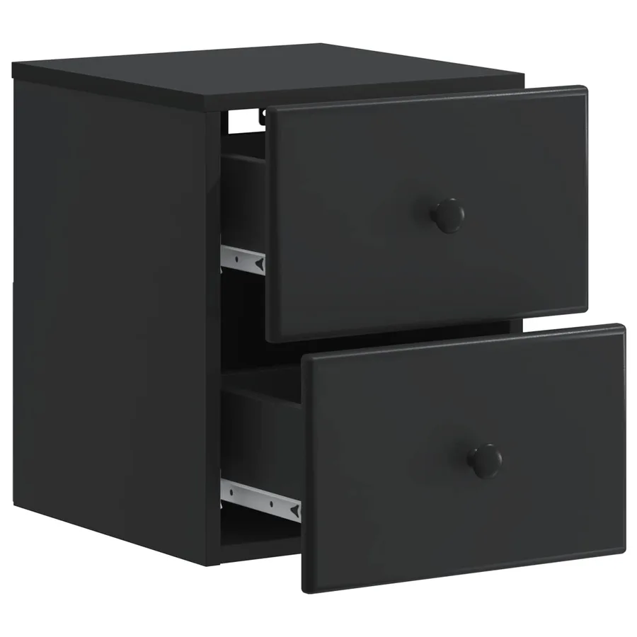 Cabinet de chevet mural 2 pcs Noir 34,5 x 33 x 40 cm - 6