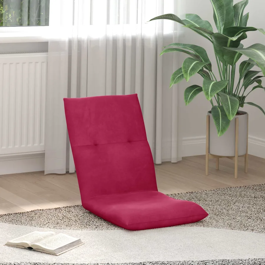 Fauteuil de sol ajustable Bordeaux Velours