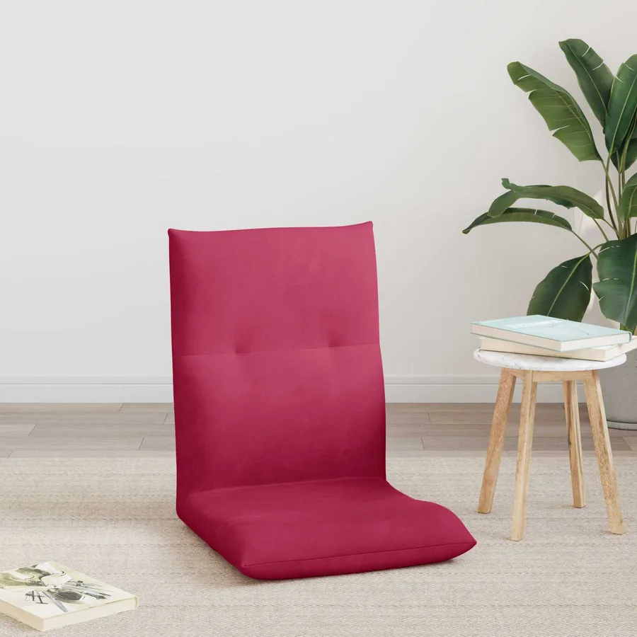 Fauteuil de sol ajustable Bordeaux Velours - 3