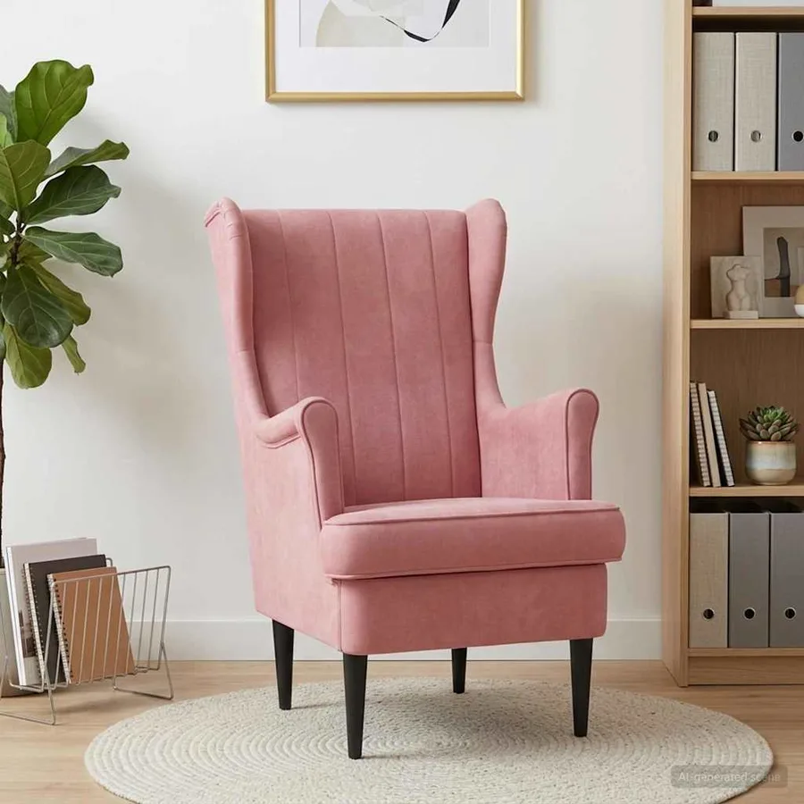 Fauteuil Rose Velours - 3