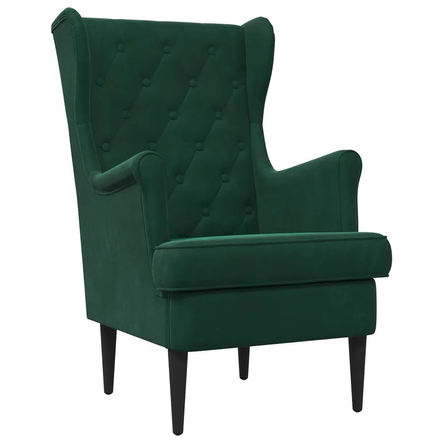 Fauteuil Vert foncé Velours - 2