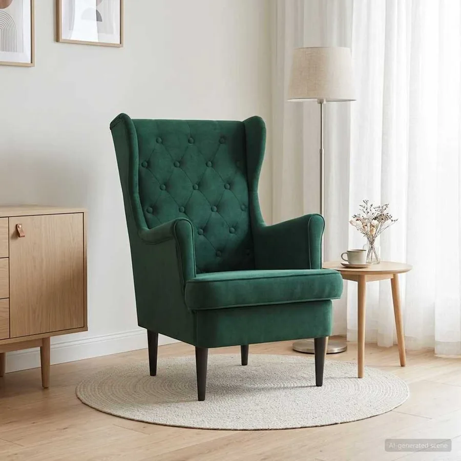 Fauteuil Vert foncé Velours - 3