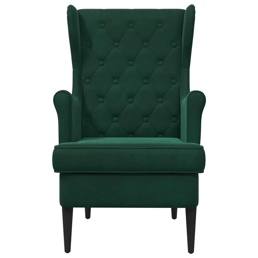 Fauteuil Vert foncé Velours - 4