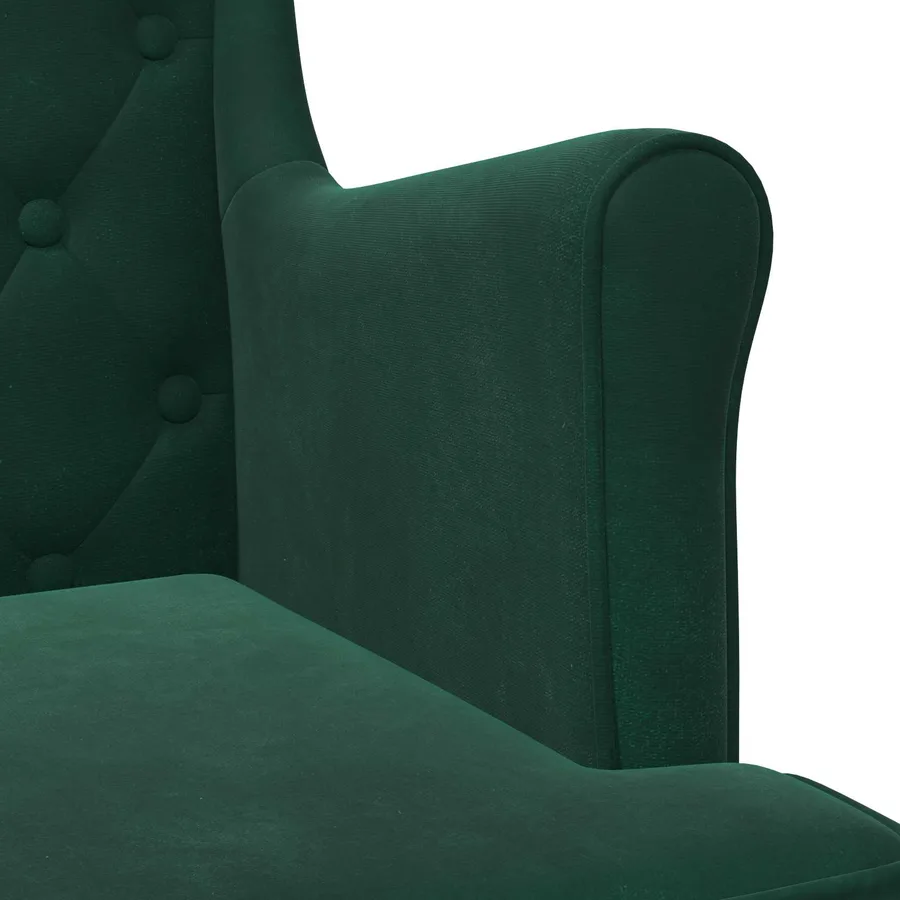 Fauteuil Vert foncé Velours - 7