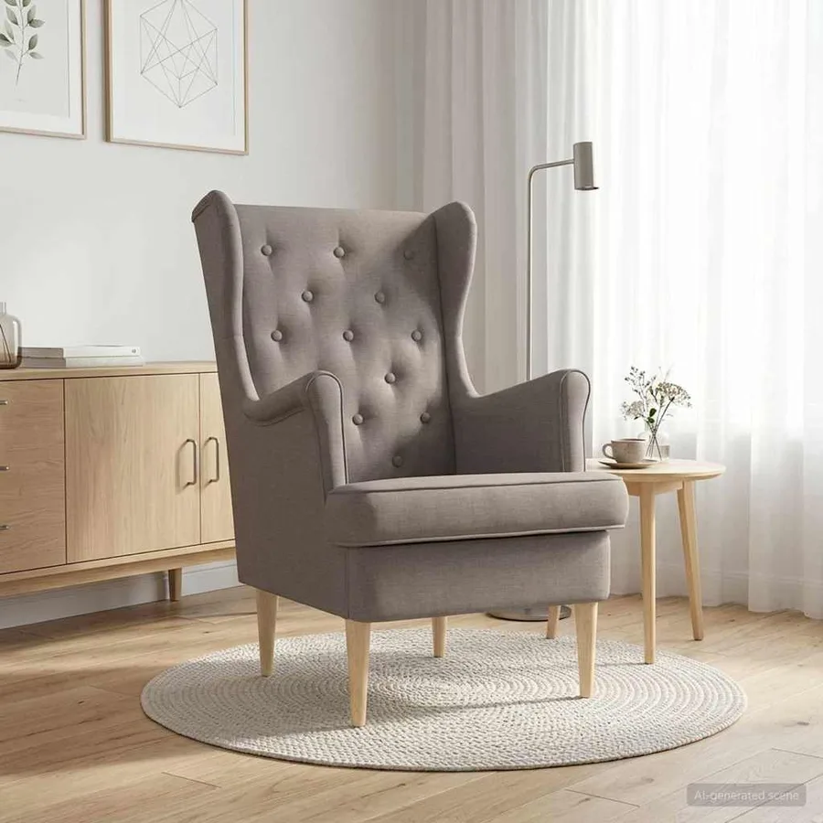 Fauteuil Taupe Tissu - 3
