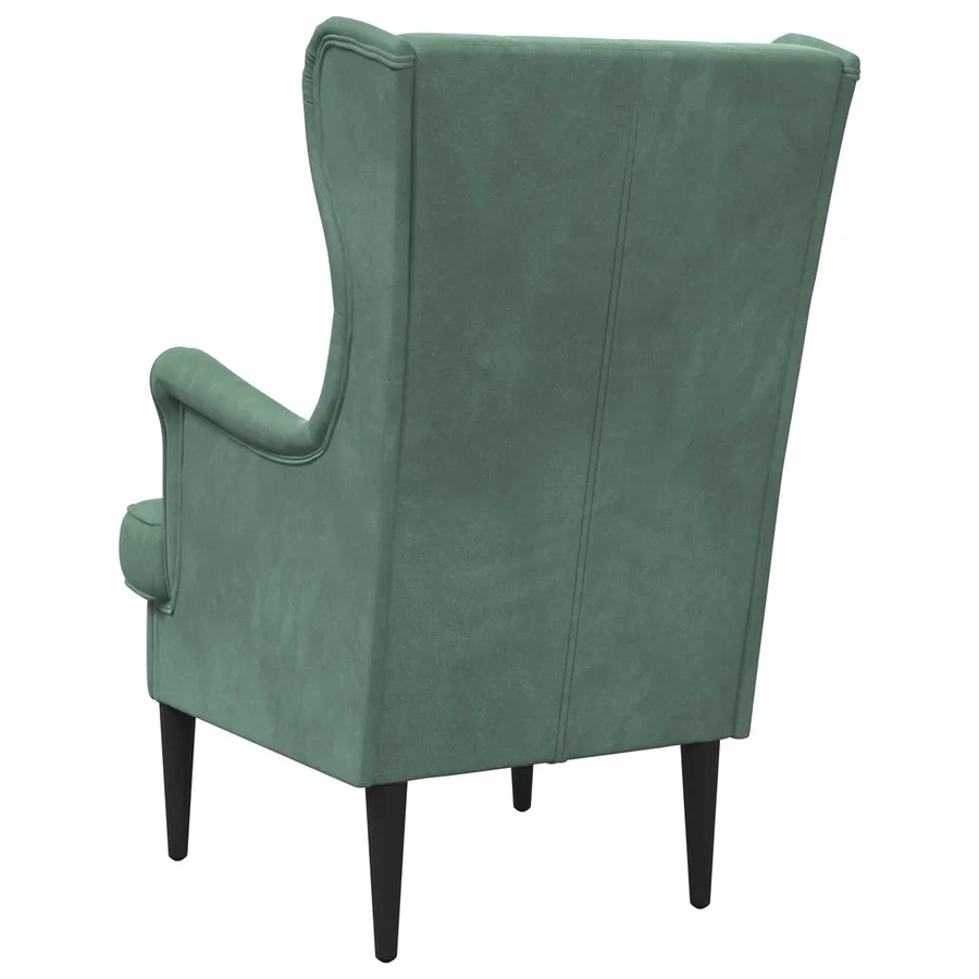 Fauteuil Vert Mer Velours - 6