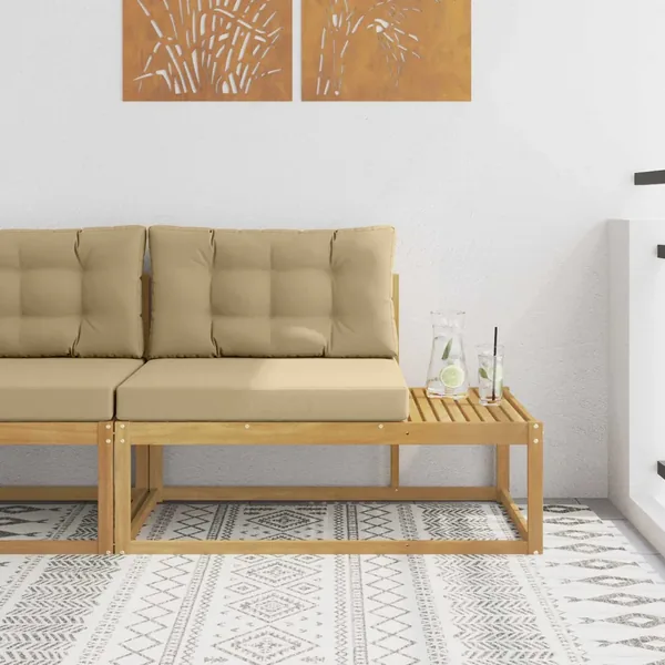 Canapé d'extérieur en bout Blanc 115 x 83 x 73 cm Polyester