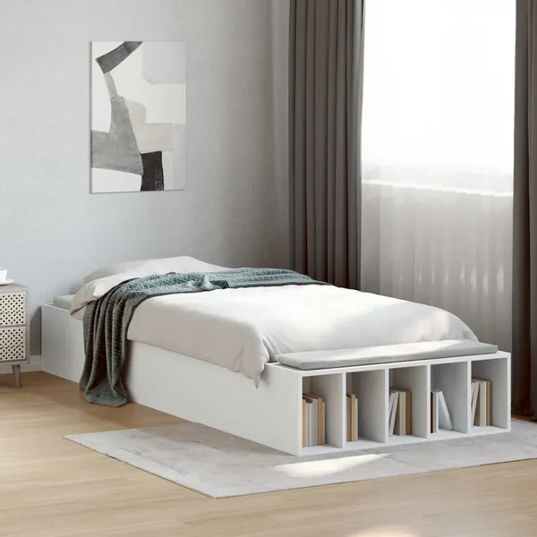 Cadre de lit avec rangement Blanc 80 x 200 cm Bois d'ingénierie