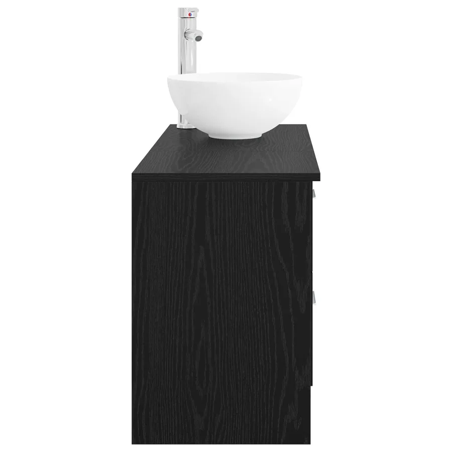 Ensemble de mobilier de salle de bain 2 pcs Chêne noir - 5